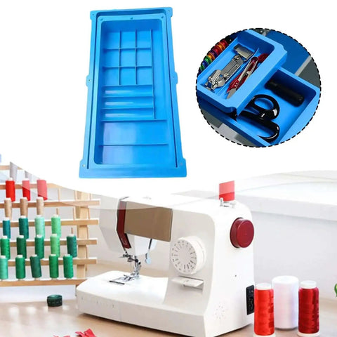 Heavy Duty Sewing Machine Sliding Drawer Organizer Double Storage Container for Bobbins Presser Feet Tools And Spare Parts Multiuse Case For Sewing Tables And Craft Setups Easy Access And Quick Swaps