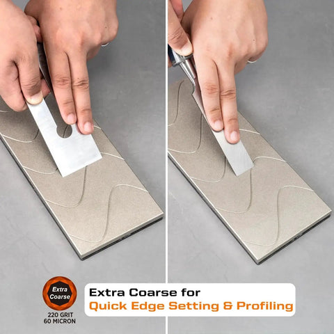Extra Coarse 220 Grit Diamond Lapping Plate 10 x 4 Inch for whetstones flattening with hand using tool by Sharpal 145H