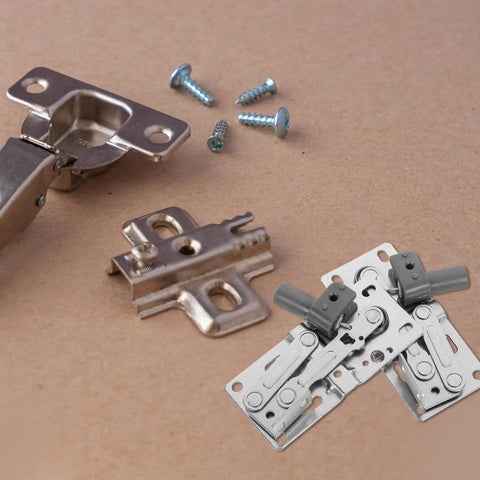 2 Pack Downward Pivot Cabinet Hinges with Soft Close Damping for Frameless Cabinets, screws, mounting plates included
