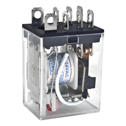 Pack Of 2 Dope General Purpose Power Relay With DPDT Contacts 10A Load 24VAC Coil, clear casing, electrical component