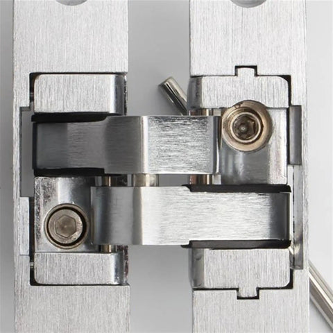 2Pcs 180 Degree Concealed Cross Door Hinges Zinc Alloy Invisible Hinge For Gate Door Cupboard Furniture Hardware Set Left 95x23