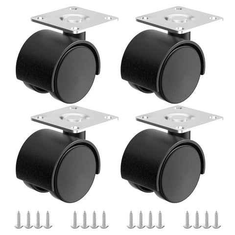 1.5 Inch Nylon Plate Swivel Caster Wheels Set Of 4 With 304 Stainless Steel Screws for carts and furniture