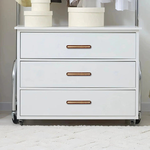White dresser with Solid Brass And Wood Cabinet Pulls Five Pack Three And Three Quarter Inch Center To Center Dresser Drawer Handles