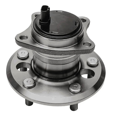 Front view of rear wheel bearing and hub assembly with ABS for Toyota Camry Highlander Avalon Solara and Lexus ES series 5 lugs 2pc set
