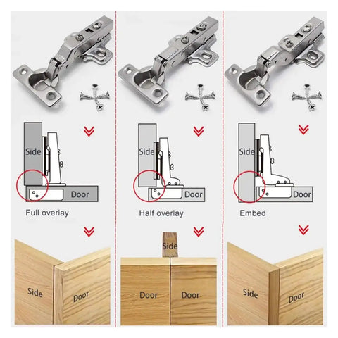 Adjustable Concealed Frameless Cabinet Hinges With Smooth Soft Close Damper Premium Steel Easy Install Kit With Screws Hidden