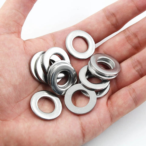 Piutouyar M12 x 24mm stainless steel flat washers, 12mm inner dia, 24mm outer dia, 2.5mm thick, 50 pcs