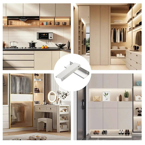 10 Pack Edge Finger Pulls For Cabinets 120mm Total Length With 96mm Hole Center in modern kitchen and closet design