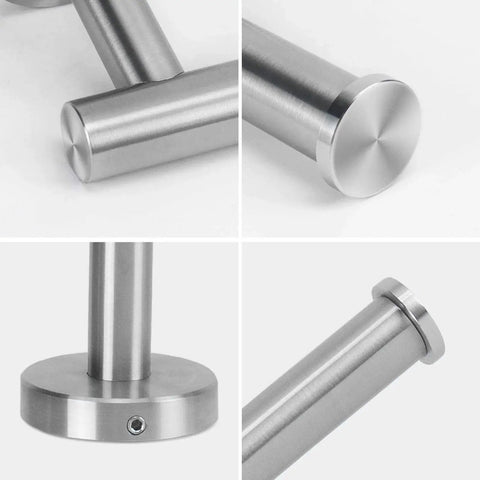 Close-up of Stainless Steel Toilet Paper Holder Wall Mounted 6 Inch Length SUS304 Rustproof Brushed Nickel Finish, showing details.