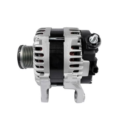 Side view of Alternator Replacement For Nissan Altima 2.5L 2019 Through 2022 Fits S SL SR SV Models With 120A 12V Output Six Groove Pulley Clockwise Rotation.
