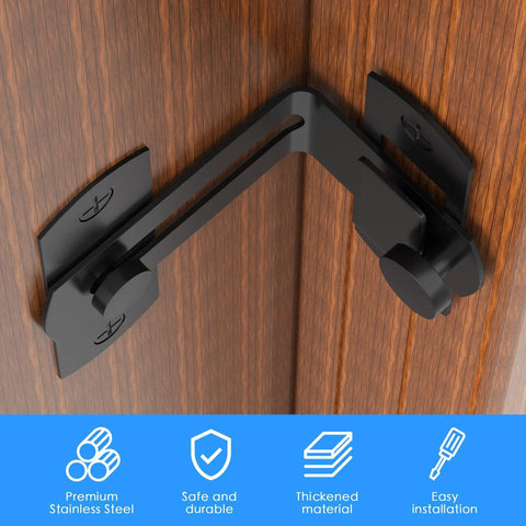 90 Degree Flip Barn Door Lock For Privacy And Security 304 Stainless Steel Gate Latch installed on wooden door