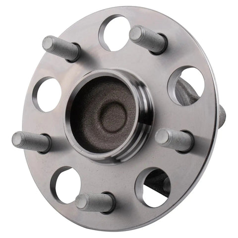 Front view of Drop In Rear Wheel Bearing And Hub Assembly For 19-22 Lexus ES300h ES350 And 18-19 Toyota Camry 20-23 FWD 19-23 RAV4 Japan Built 1st VIN J 19-20 Avalon Replacement With Sealed Bearings And Easy Install For A Smooth Ride, showing six bolt holes.