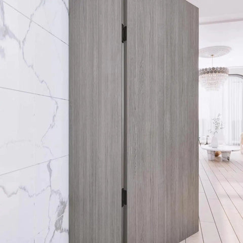 Ultra Thin Hidden Door Hinges Black For Secret Doors Invisible Concealed Butt Hinge installed in wood panel door
