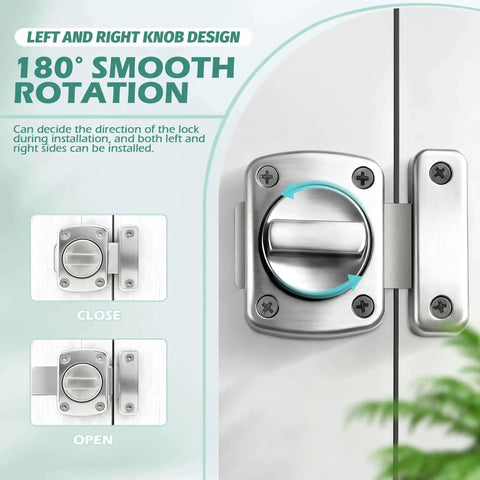 Rotary Bolt Latch Lock With Six Screws For Cabinets Windows And Bathrooms Easy Install Privacy Lock on door with smooth rotation