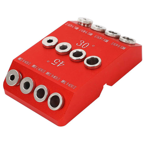 Red aluminum alloy Pocket Hole Jig Drill Guide For Woodworking Pros And DIYers 30 Degree 45 Degree 90 Degree Angles