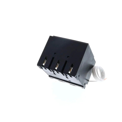 BoltShield Plug-In Surge Protection Device For Home Panels, 3-Pole SPD 65kA 240/120V, black box with cable, angled view