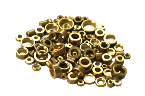 100 Piece Brass Clock Bushings Set for Pivot Pivots, Assorted Sizes 2mm to 8.5mm External Diameter, Durable Clock Repair Bushing Kit