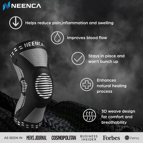 Professional Knee Brace With Patella Gel Pad And Side Stabilizers, Medical Grade Compression Sleeve for Injury Recovery.