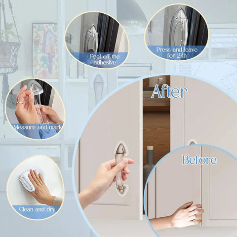 Acrylic Adhesive Handles Self Stick Pulls For Sliding Doors Shower Doors Cabinets And Drawers 2 Pack Clear with installation steps