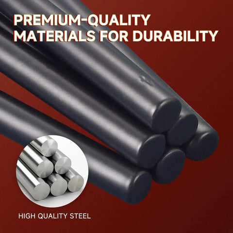 Close-up of black steel rods used in Pro Grade 3 Piece Prong Punch Tool Set For Leather Crafting, highlighting durable materials.