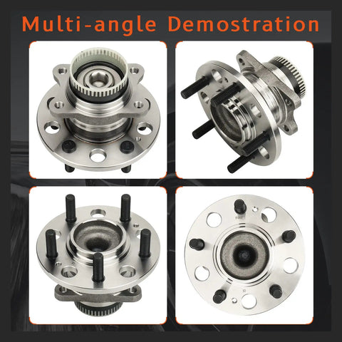 Multi-angle view of Rear Driver Or Passenger Wheel Hub Bearing Set For Hyundai Azera, Sonata, Tucson And Kia Cadenza, Optima, Rondo, Sportage, Pair, Durable And Corrosion Resistant, FWD Compatible