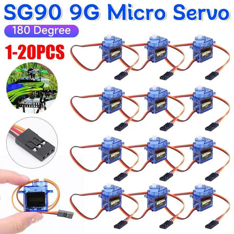 Ten Pack 9G Micro Servo Motors Kit For Arduino Projects And SG90 Micro Servos For RC Cars Boats Helicopters Planes With Metal Gear Upgrade