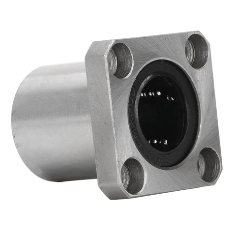 Side view of Square Flange Linear Ball Bearing Set LMK20UU 20Mm Bore, Also Available In 32Mm And 42Mm Bushing Diameters, Heavy Duty Linear Slide Bearing For Pro Level Precision CNC And Measuring Equipment, 2 Pack