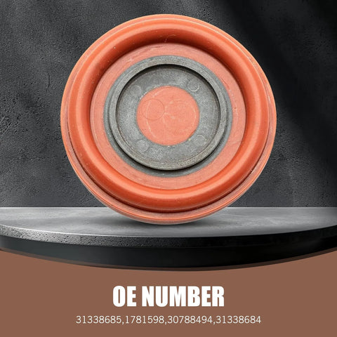 Oil separator diaphragm, red rubber with grey center; Volvo C30/S40/C70 compatible automotive part.