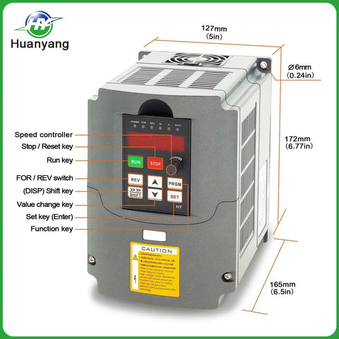 VFD Converter 110V Single Phase To 110V Three Phase For Three Phase Motors And Spindles front view