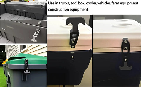 Flexible Rubber T Handle Draw Latch Replacement For Cooler 160mm installed on various equipment
