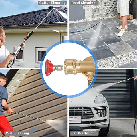 Radiator Cleaning Wand Accessory With Quick Connect Pivoting Coupler 240 Degree Swivel For Pressure Washer Nozzle Tips