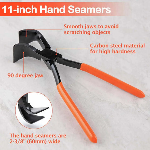 10 Inch Hand Seamer Workhorse For Sheet Metal Bending And Flattening With 90 Degree Jaws And Durable PVC Handle Pliers