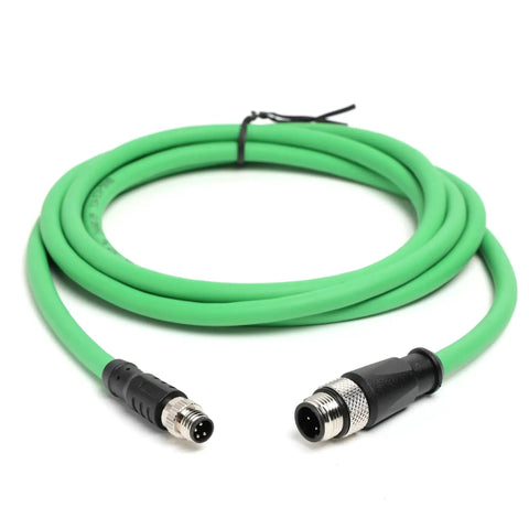 Industrial M8 A-Coded to M12 D-Coded 4-Pin Ethernet Cable PUR Shielded 5M
