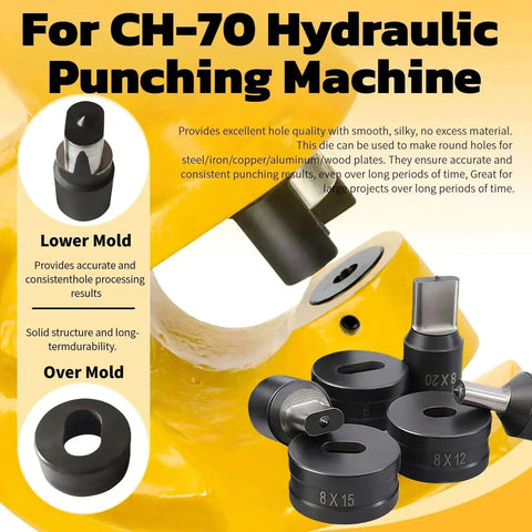 Heavy Duty Oval Punch Die For CH70 Electric Hydraulic Press, 14x20mm Oval Punch Tool For Steel Copper And Aluminum Sheets image