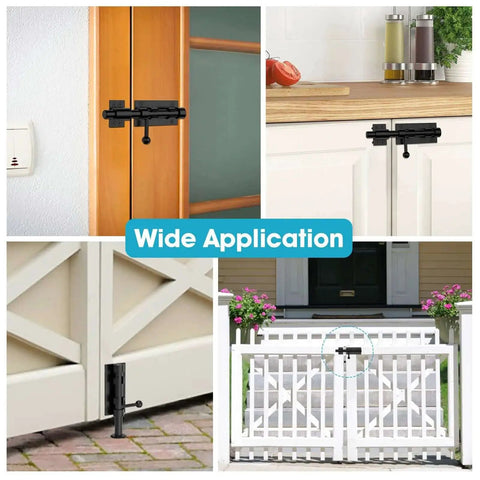 6.3 Inch Beefy Heavy Duty Barrel Bolt Gate Latch In Solid 304 Stainless Steel With Black Finish for fence, shed, yard, barn doors.