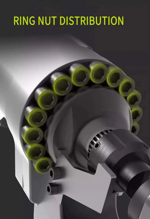 Heavy Duty 2000W Electric Hole Puncher with 20 Ton Capacity and 5 Dies showcasing the detailed ring nut distribution system.