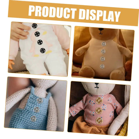 Mini Colored Button Set for Doll Clothes and DIY Sewing Projects, 120Pcs Tiny Round Snap Fasteners for Crafts on dolls