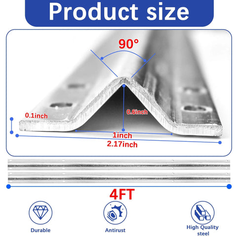 Eight Foot Heavy Duty Inverted V Track For 1 Inch OD V Groove Rollers Sliding Gate System with product dimensions and features.