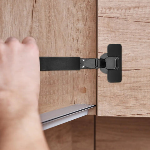 Soft Close Cabinet Hinge With Silent Damping For Kitchen Cabinets Wardrobes Closets And Bathrooms Concealed Mounting installed on wooden cabinet door.