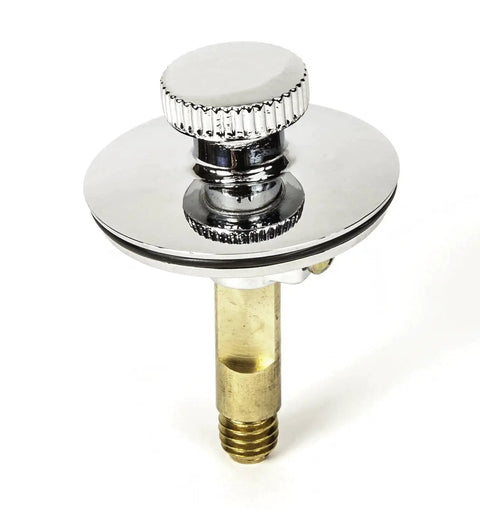 Universal Lift And Turn Bath Tub Drain Stopper with Three Eighths Inch and Five Sixteenths Inch Fittings, Chrome Finish
