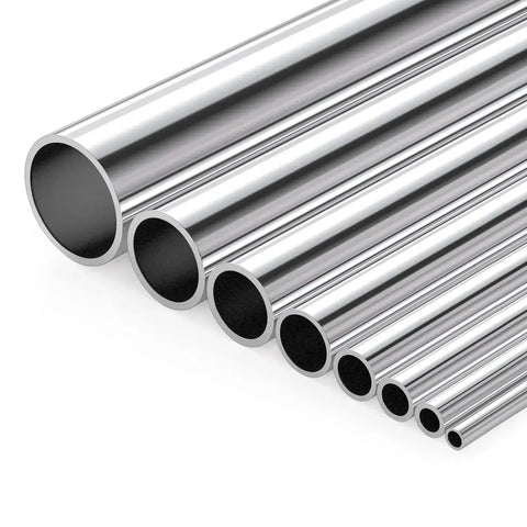Close-up of two pack stainless steel round tubing 300mm 0.75 inch OD 304 seamless tube with silver finish, corrosion resistant.