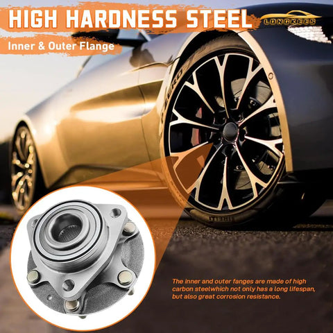 Front Wheel Hub And Bearing Assembly Set That Fits Jetta GTI Passat Beetle Tiguan Audi A3 Quattro Q3 TT With Four Bolt Flange Replace OE 513253 And 1K0498621 2 Piece Pack