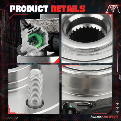 4WD Front Wheel Hub Bearing Assembly With ABS 2 Pack 6 Lug For Nissan Frontier Xterra Pathfinder Equator, close-up details