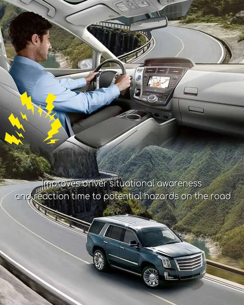 Cadillac Chevrolet GMC Lane Departure Warning Seat Actuator Vibrating Driver Seat Alert in action on curved road