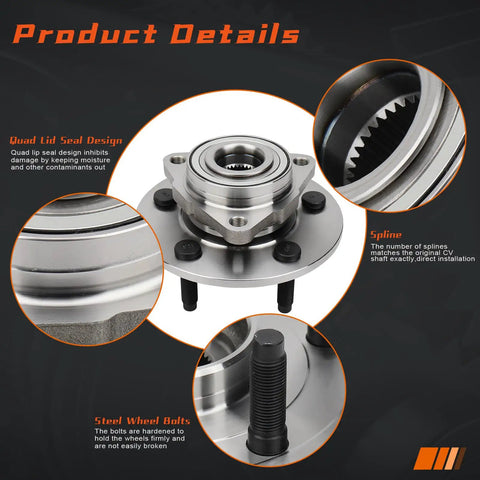 Detailed view of Front Wheel Hub And Bearing Assembly For Dodge Ram 1500 2002 2003 2004 2005 2006 2007 2008 Five-Lug Non-ABS