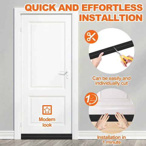 Door Draft Stopper For Bottom Of Door Silicone Adhesive Door Sweep Weather Stripping Gap Filler Soundproofing Cold Air Insulation Save Energy Easy Install Black 39 Inches By OXRQ visible on door