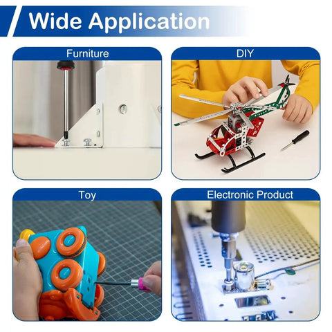 Image showing wide applications of 390 Pcs M4 Phillips Pan Head Machine Screws With Nuts And Washers 304 Stainless Steel Set in furniture, DIY, toys, and electronic products.