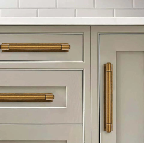 Five Pack Five Inch Center To Center Champagne Bronze Finish Cabinet Pulls With Backplates And Base Plates Zinc Alloy Vintage Hardware