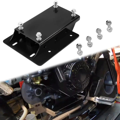 Riser Plate Lift For Predator 196cc And 212cc Engines on Coleman Mini Bikes with bolts shown separately and installed view.