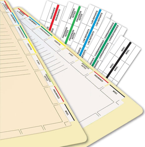 Medical Chart Index Divider Sheets White 110 Lb Stock 400 Per Box Seven-Hole Punched For Folders And 3 Ring Binders Ruled