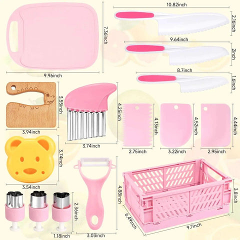 Toddler Knife Set For Real Cooking Kid Safe Knives With Cutting Board Montessori Kitchen Toys Built For Safe Pretend Play